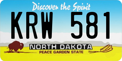 ND license plate KRW581