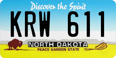 ND license plate KRW611