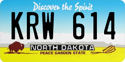 ND license plate KRW614