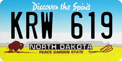 ND license plate KRW619