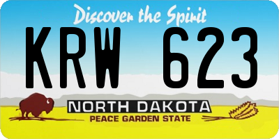 ND license plate KRW623