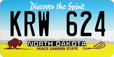 ND license plate KRW624