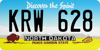 ND license plate KRW628