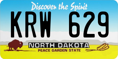 ND license plate KRW629