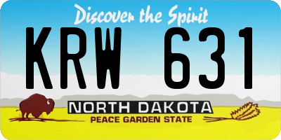 ND license plate KRW631