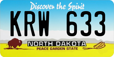 ND license plate KRW633