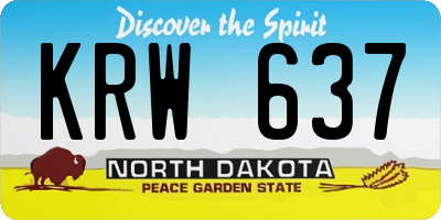 ND license plate KRW637