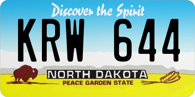 ND license plate KRW644