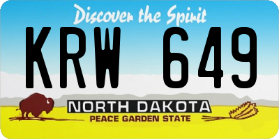 ND license plate KRW649