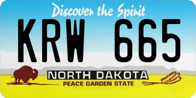 ND license plate KRW665