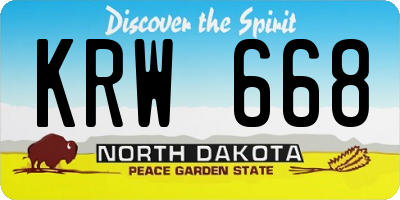 ND license plate KRW668
