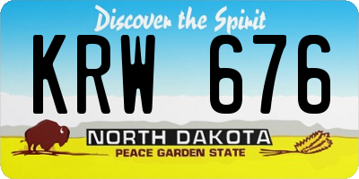 ND license plate KRW676