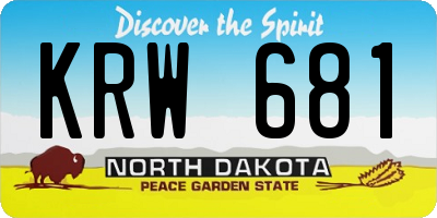 ND license plate KRW681