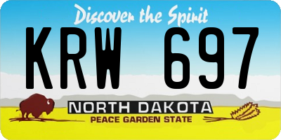 ND license plate KRW697