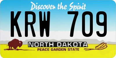 ND license plate KRW709
