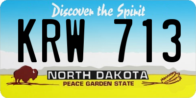 ND license plate KRW713