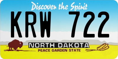 ND license plate KRW722