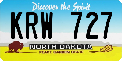 ND license plate KRW727