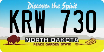 ND license plate KRW730