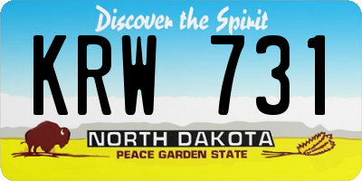 ND license plate KRW731