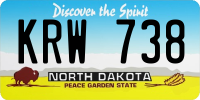 ND license plate KRW738