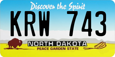ND license plate KRW743