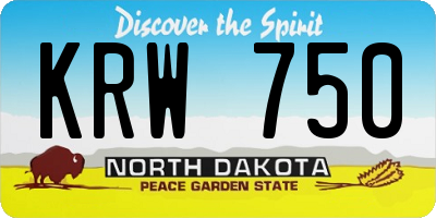 ND license plate KRW750