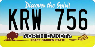 ND license plate KRW756