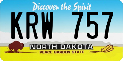 ND license plate KRW757