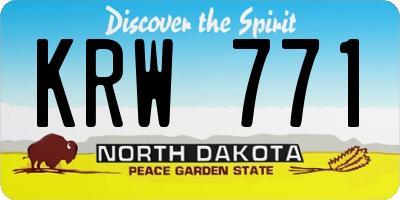 ND license plate KRW771