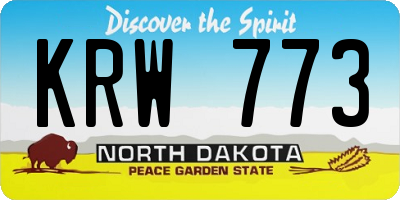 ND license plate KRW773