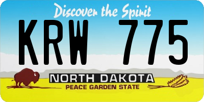 ND license plate KRW775
