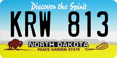 ND license plate KRW813