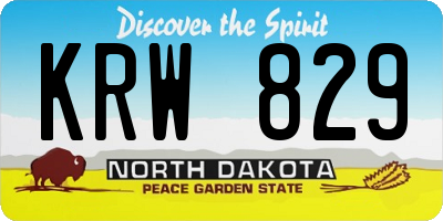 ND license plate KRW829