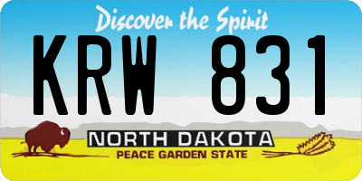 ND license plate KRW831