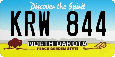 ND license plate KRW844