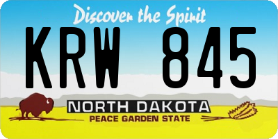 ND license plate KRW845