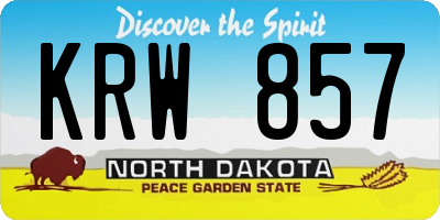 ND license plate KRW857