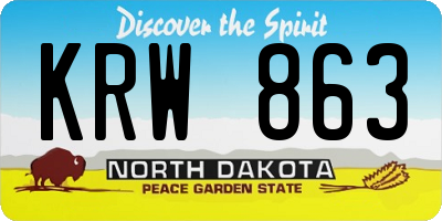 ND license plate KRW863