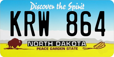 ND license plate KRW864