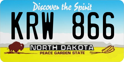 ND license plate KRW866