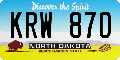 ND license plate KRW870