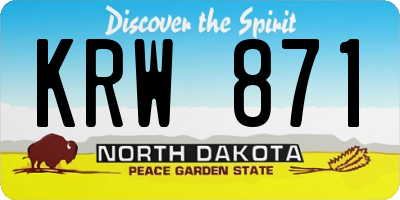 ND license plate KRW871