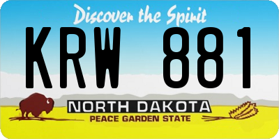 ND license plate KRW881