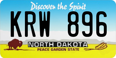 ND license plate KRW896