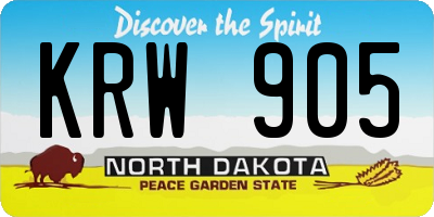 ND license plate KRW905