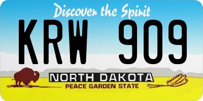 ND license plate KRW909