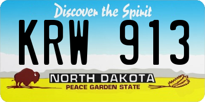 ND license plate KRW913