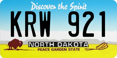 ND license plate KRW921