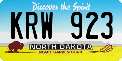 ND license plate KRW923